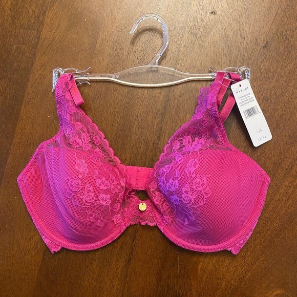 Natori Flowers Bra 30DD Magenta Pink Cherry Blossom Convertible Contour Padded - Picture 10 of 14